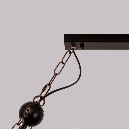 Wood Hanging Multi Gasolier Chandelier