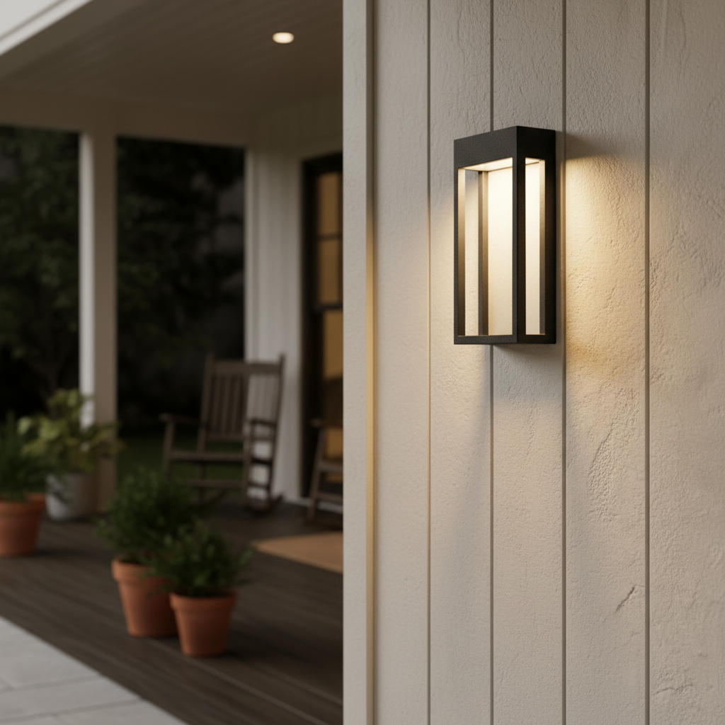 Farmhouse Black Wall Lamp – Stainless Steel Accent Light for Indoor & Outdoor