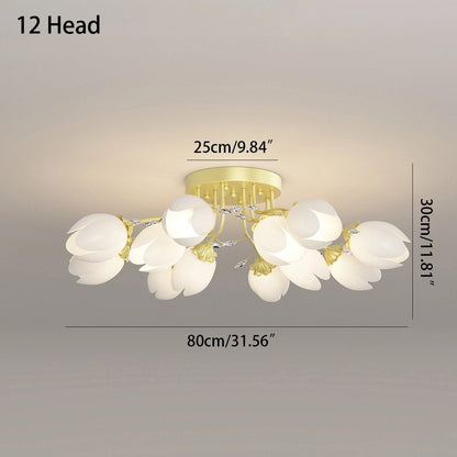 French Style Pastoral Flower Ceiling Lamp