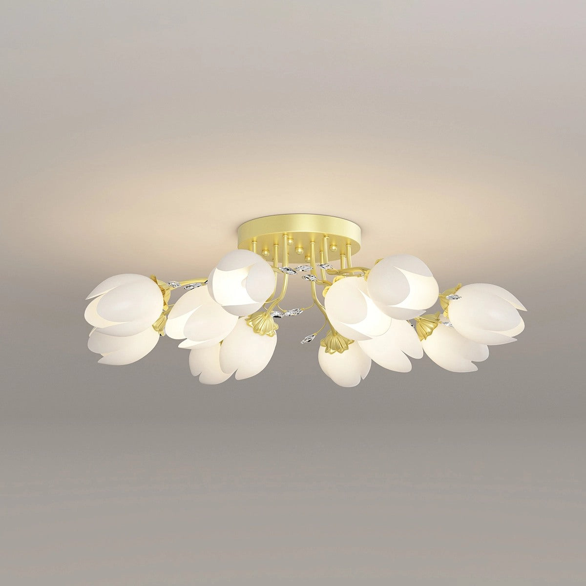 French Style Pastoral Flower Ceiling Lamp