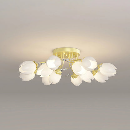 French Style Pastoral Flower Ceiling Lamp