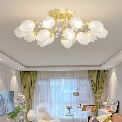 French Style Pastoral Flower Ceiling Lamp