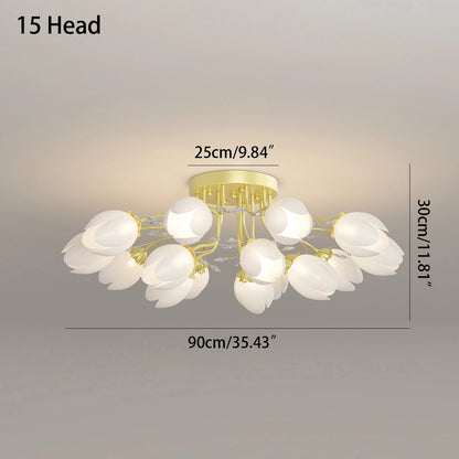 French Style Pastoral Flower Ceiling Lamp