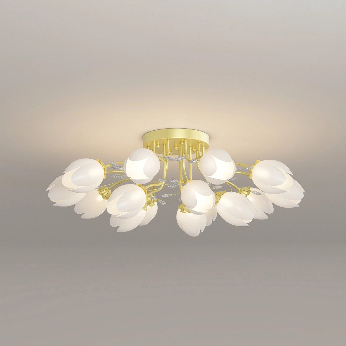 French Style Pastoral Flower Ceiling Lamp