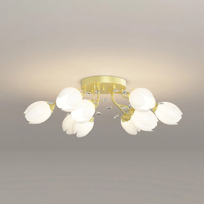 French Style Pastoral Flower Ceiling Lamp