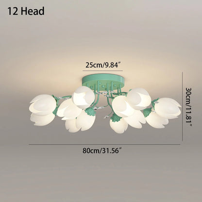 French Style Pastoral Flower Ceiling Lamp