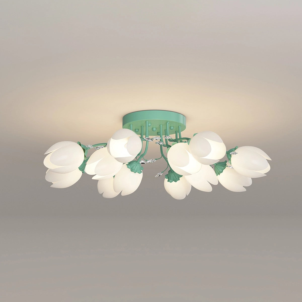 French Style Pastoral Flower Ceiling Lamp