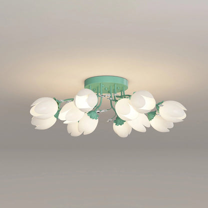 French Style Pastoral Flower Ceiling Lamp