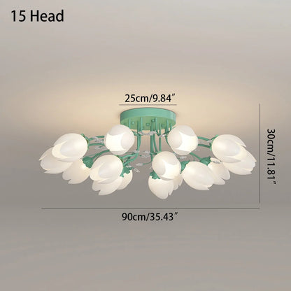 French Style Pastoral Flower Ceiling Lamp