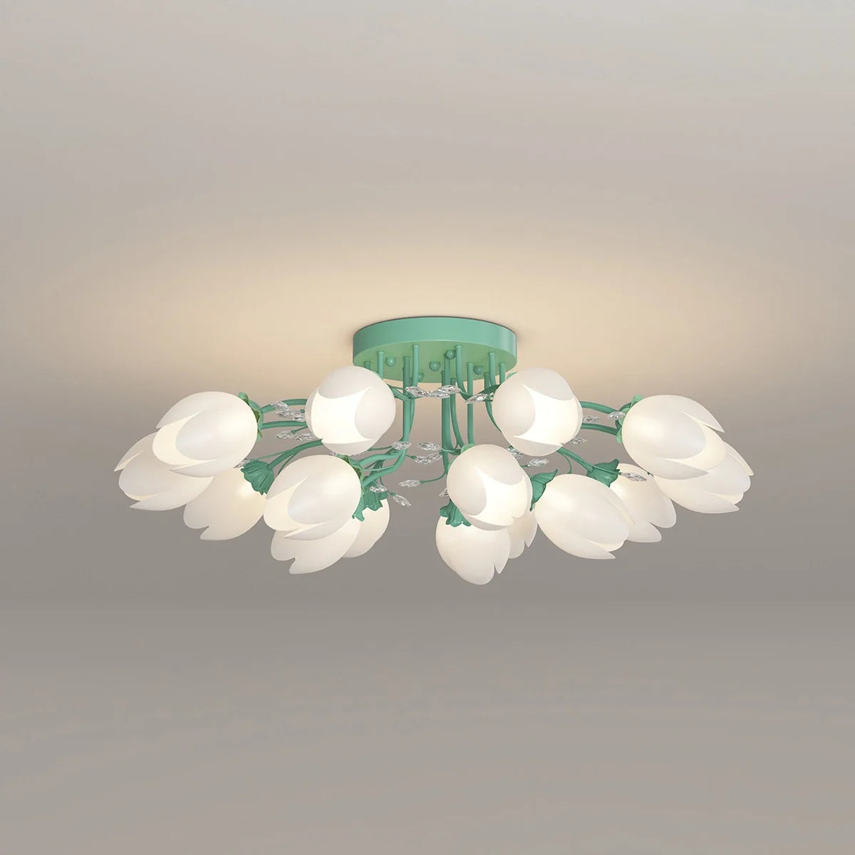 French Style Pastoral Flower Ceiling Lamp