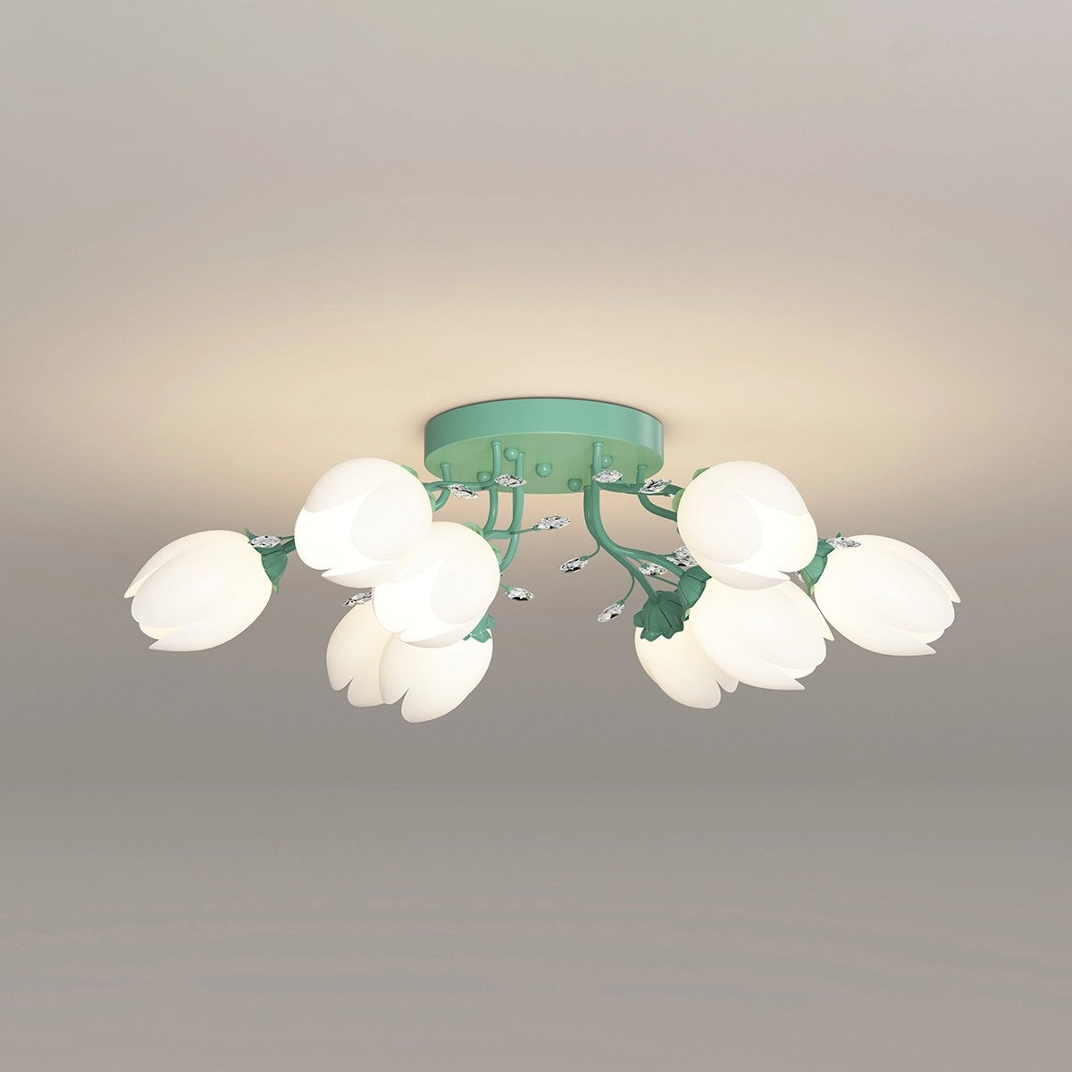 French Style Pastoral Flower Ceiling Lamp