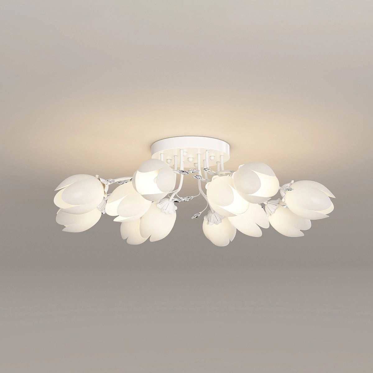 French Style Pastoral Flower Ceiling Lamp