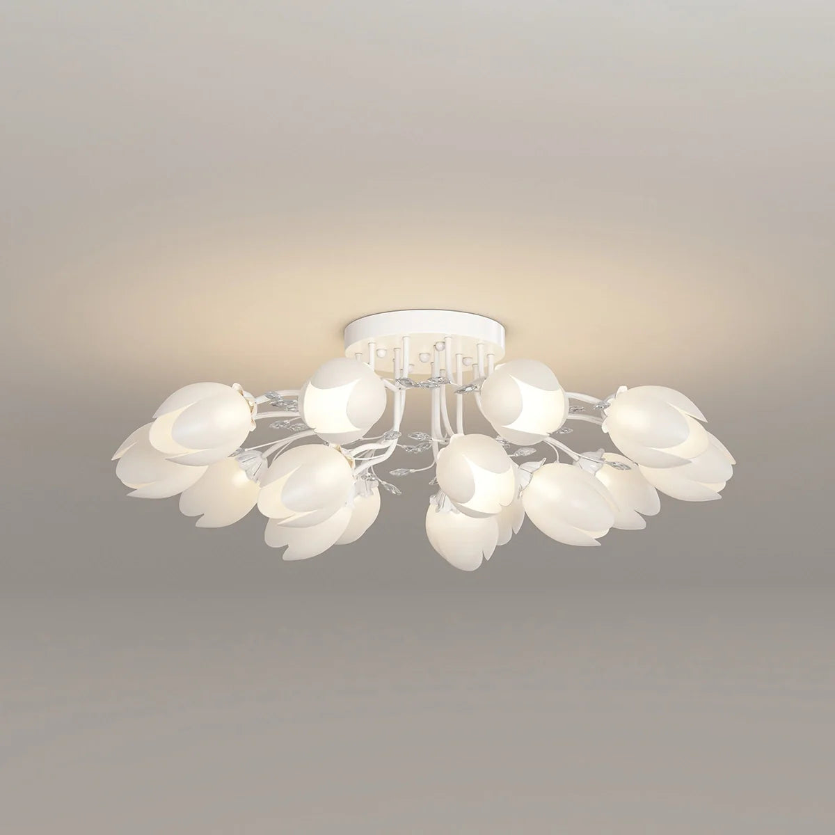 French Style Pastoral Flower Ceiling Lamp