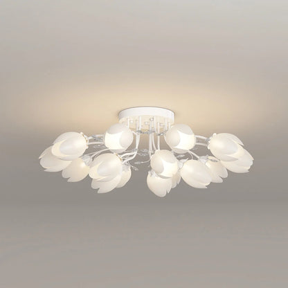 French Style Pastoral Flower Ceiling Lamp