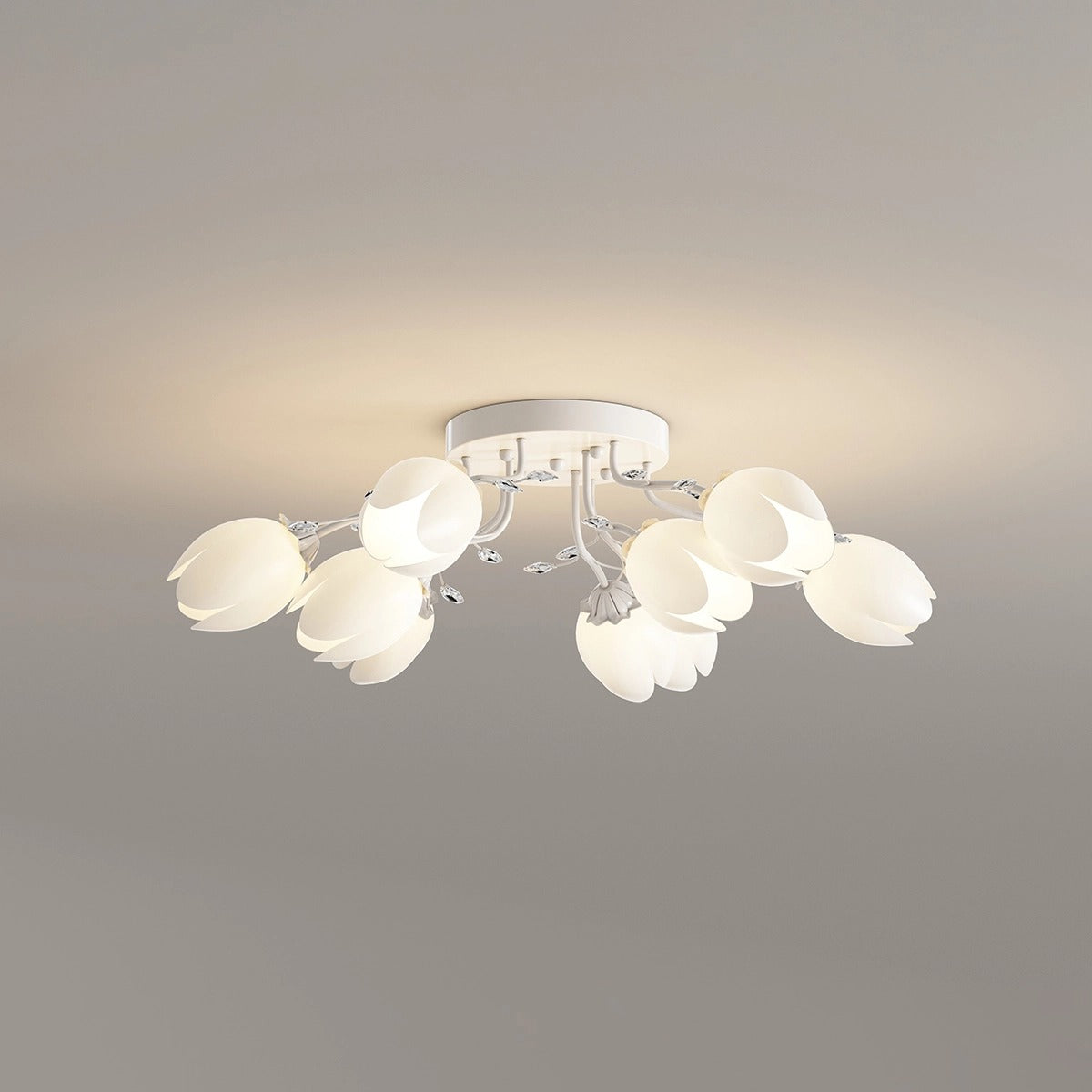 French Style Pastoral Flower Ceiling Lamp