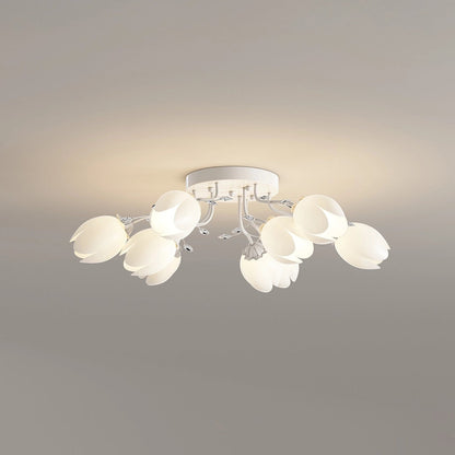 French Style Pastoral Flower Ceiling Lamp