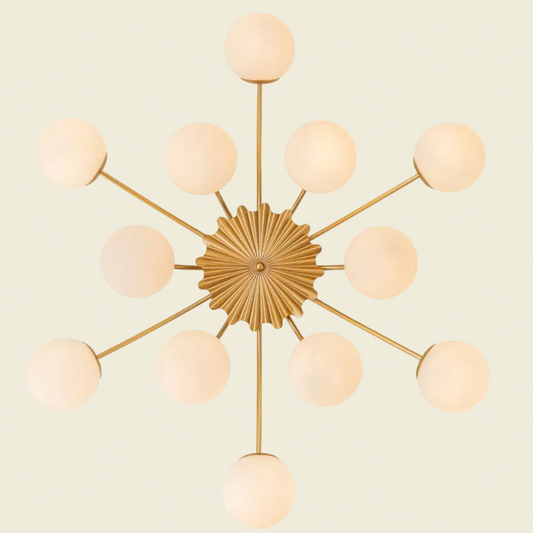 Brass 12-Light Convertible Semi Flush Mount & Pendant Chandelier