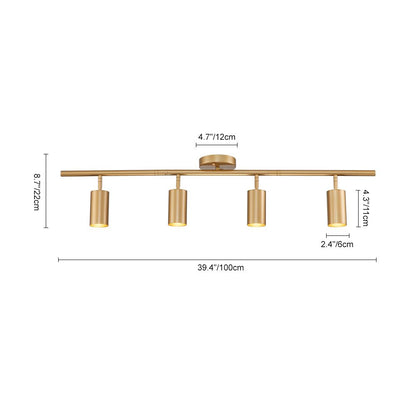 4-Light Adjustable Gold Ceiling Track Light
