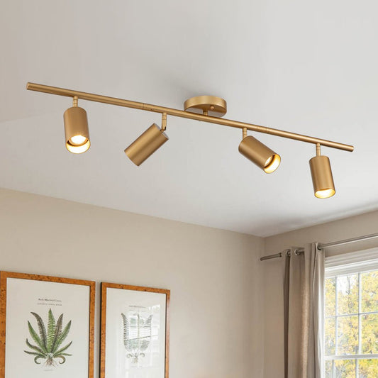 4-Light Adjustable Gold Ceiling Track Light