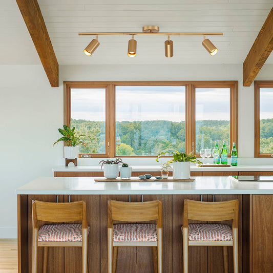 4-Light Adjustable Gold Ceiling Track Light