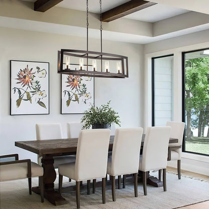 5-Light Oil Rubbed Bronze Oval Kitchen Island Pendant