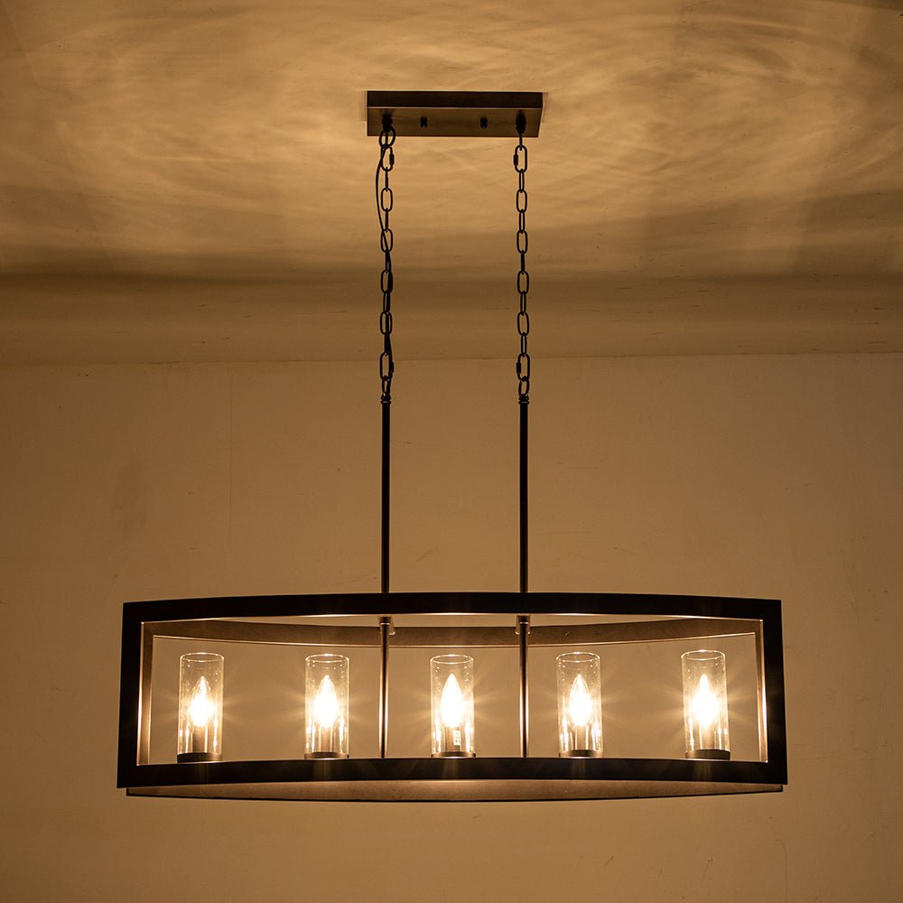 5-Light Oil Rubbed Bronze Oval Kitchen Island Pendant