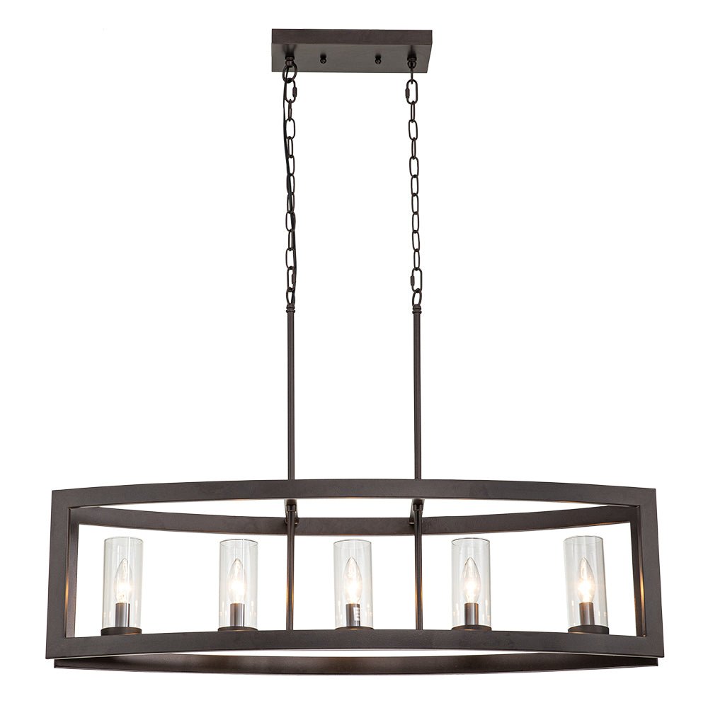 5-Light Oil Rubbed Bronze Oval Kitchen Island Pendant