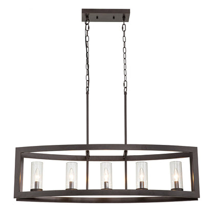 5-Light Oil Rubbed Bronze Oval Kitchen Island Pendant