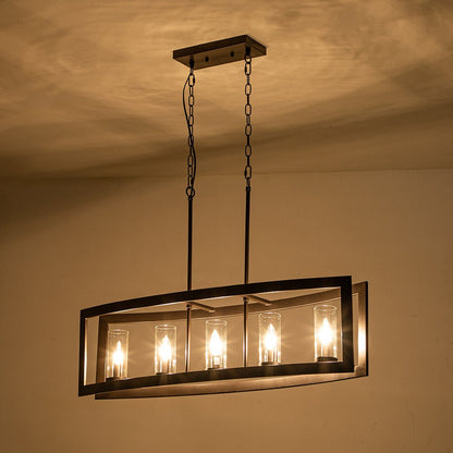 5-Light Oil Rubbed Bronze Oval Kitchen Island Pendant