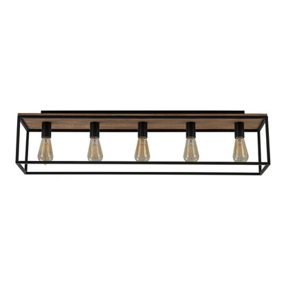5-Light Rectangular Cage Flush Mount Ceiling Light