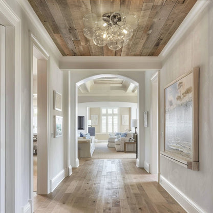 Brass Glass Globe Cluster Bubble Semi-Flush Mount