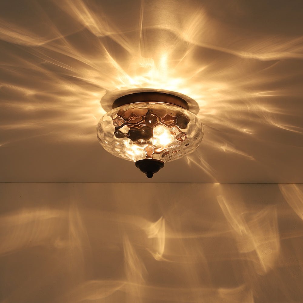 Farmhouse Glass Flush Mount Ceiling Light