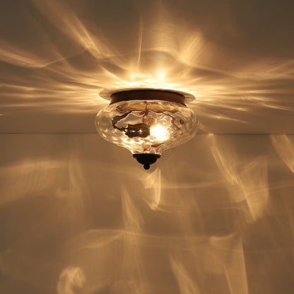 Farmhouse Glass Flush Mount Ceiling Light