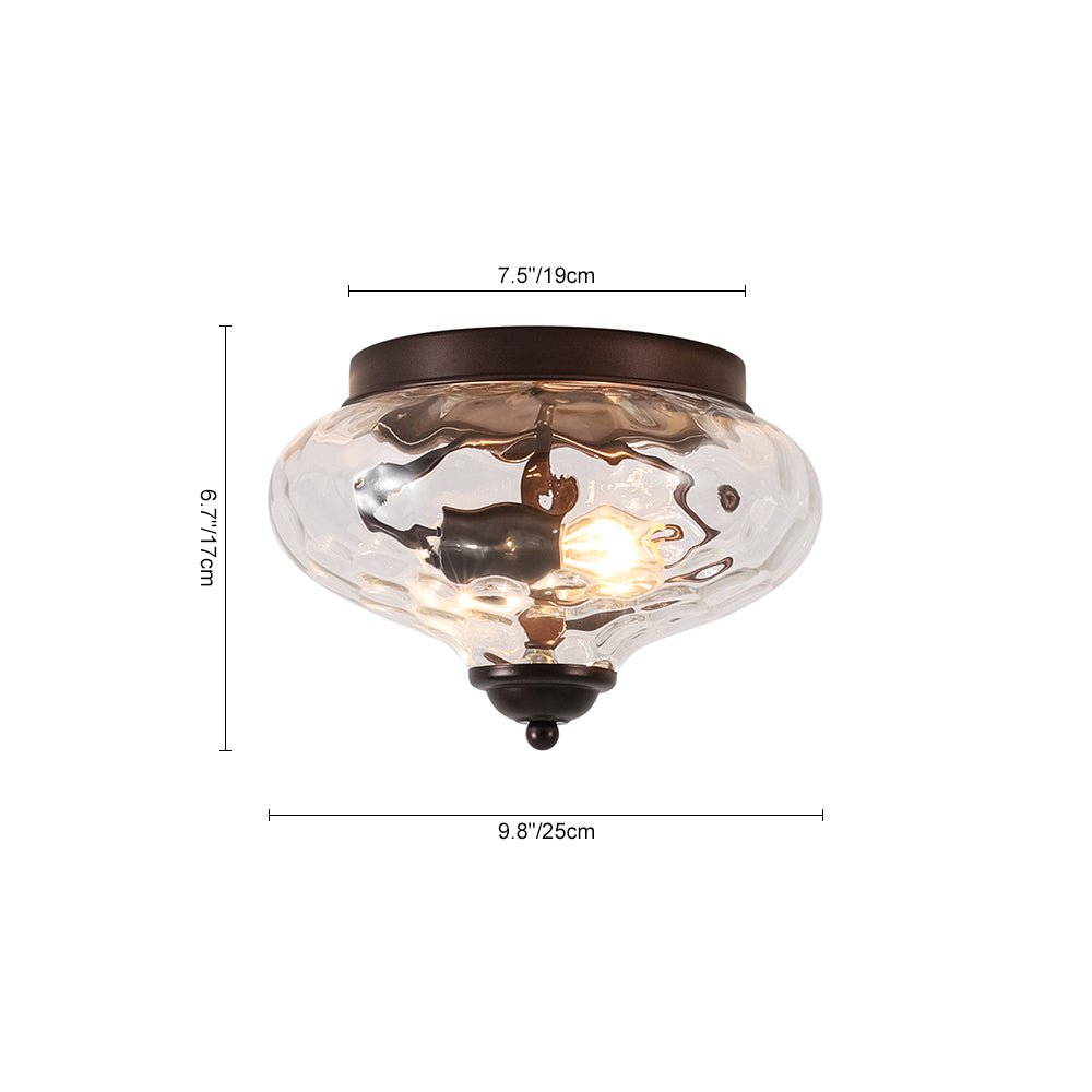 Farmhouse Glass Flush Mount Ceiling Light