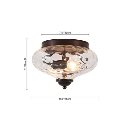 Farmhouse Glass Flush Mount Ceiling Light