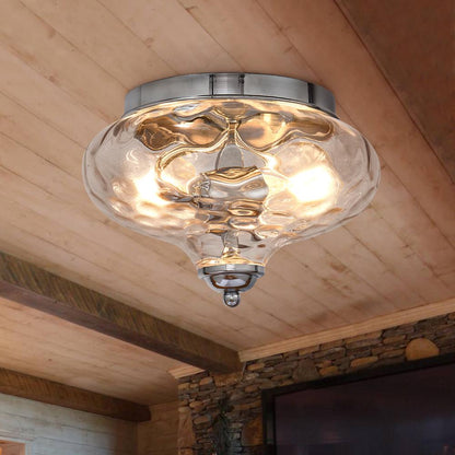 Farmhouse Glass Flush Mount Ceiling Light