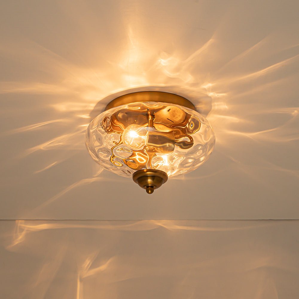 Farmhouse Glass Flush Mount Ceiling Light