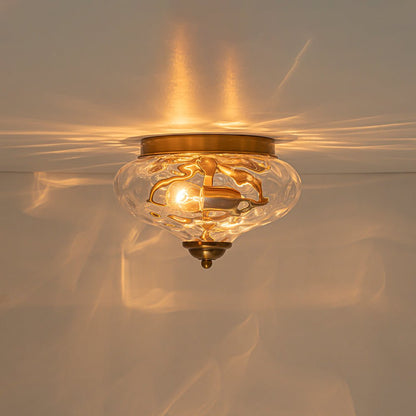 Farmhouse Glass Flush Mount Ceiling Light