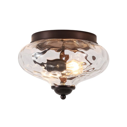Farmhouse Glass Flush Mount Ceiling Light