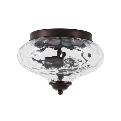 Farmhouse Glass Flush Mount Ceiling Light