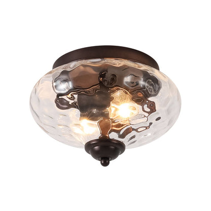 Farmhouse Glass Flush Mount Ceiling Light