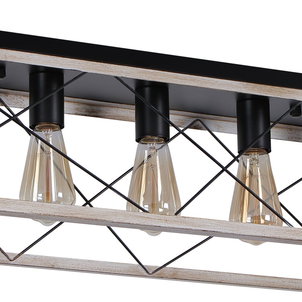Farmhouse Rectangle Cage Island Flush Mount Ceiling Light
