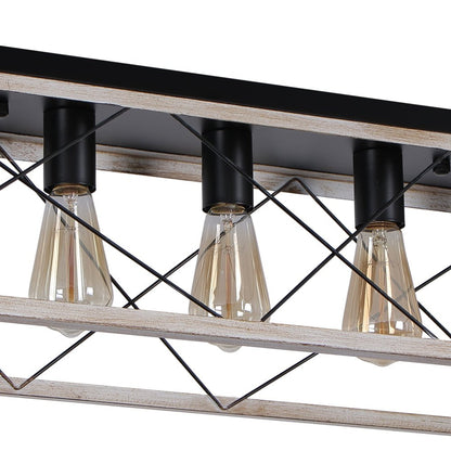 Farmhouse Rectangle Cage Island Flush Mount Ceiling Light
