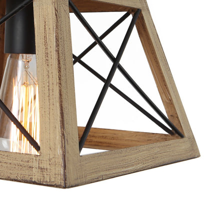 The Artisan Linear Island Chandelier | Real Solid Wood & 5 Free Edison Bulbs