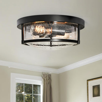 Farmhouse Round Glass Flush Mount