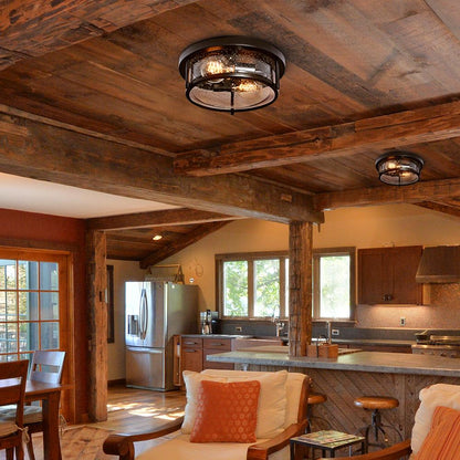 Farmhouse Round Glass Flush Mount