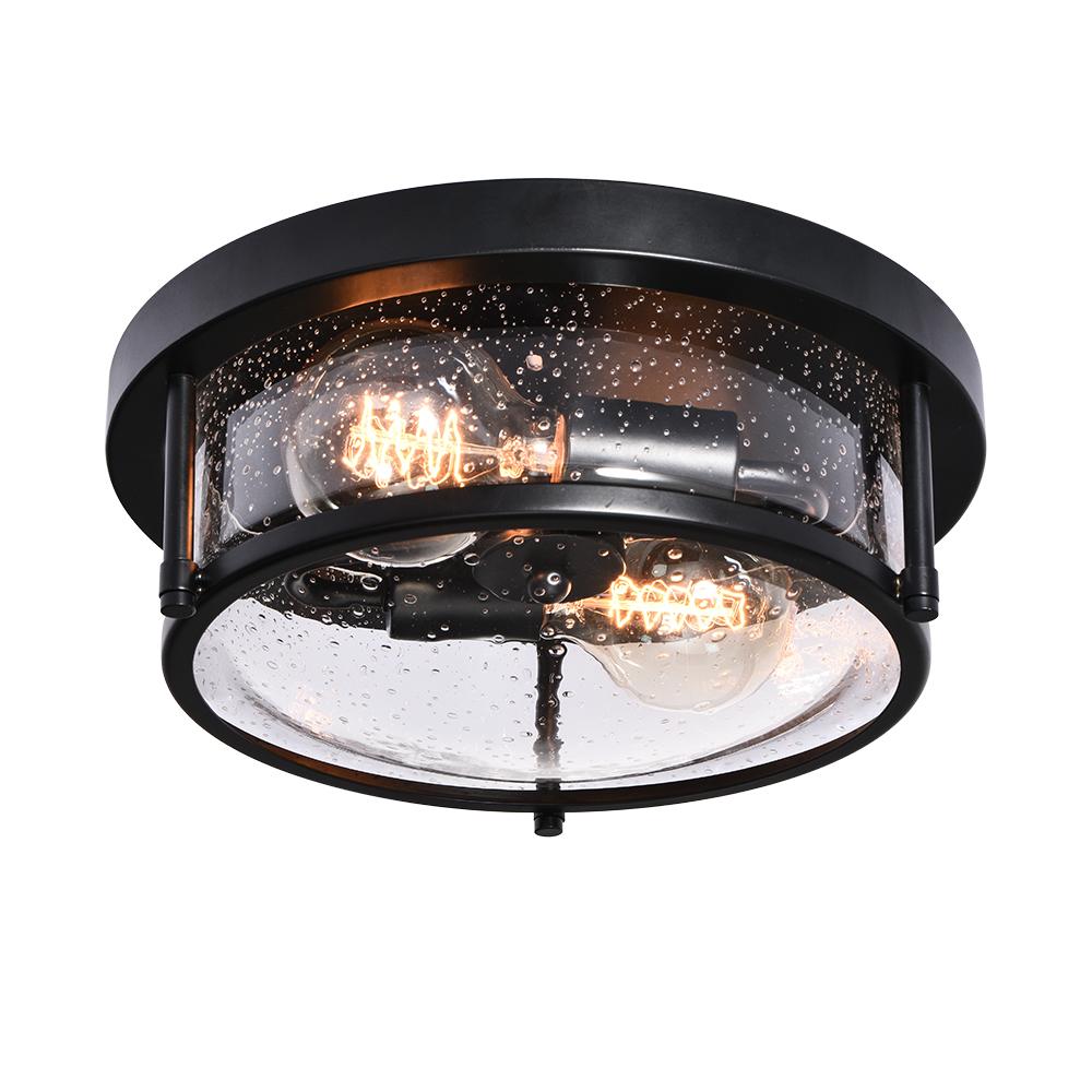 Farmhouse Round Glass Flush Mount