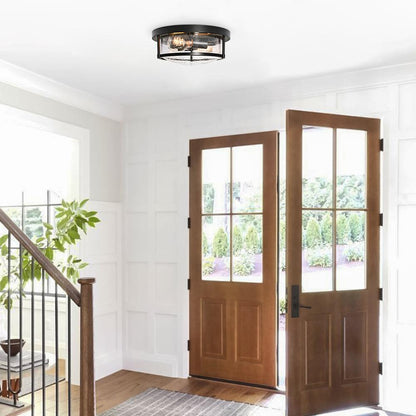 Farmhouse Round Glass Flush Mount