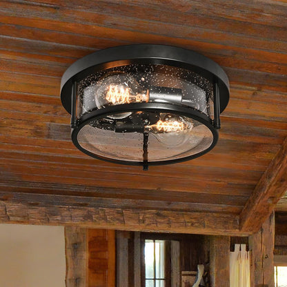 Farmhouse Round Glass Flush Mount