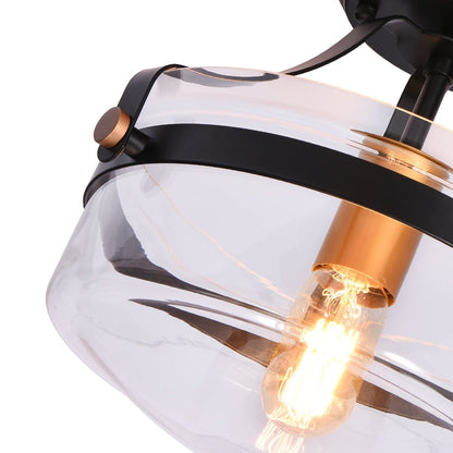 Farmhouse Round Glass Semi Flush Mount